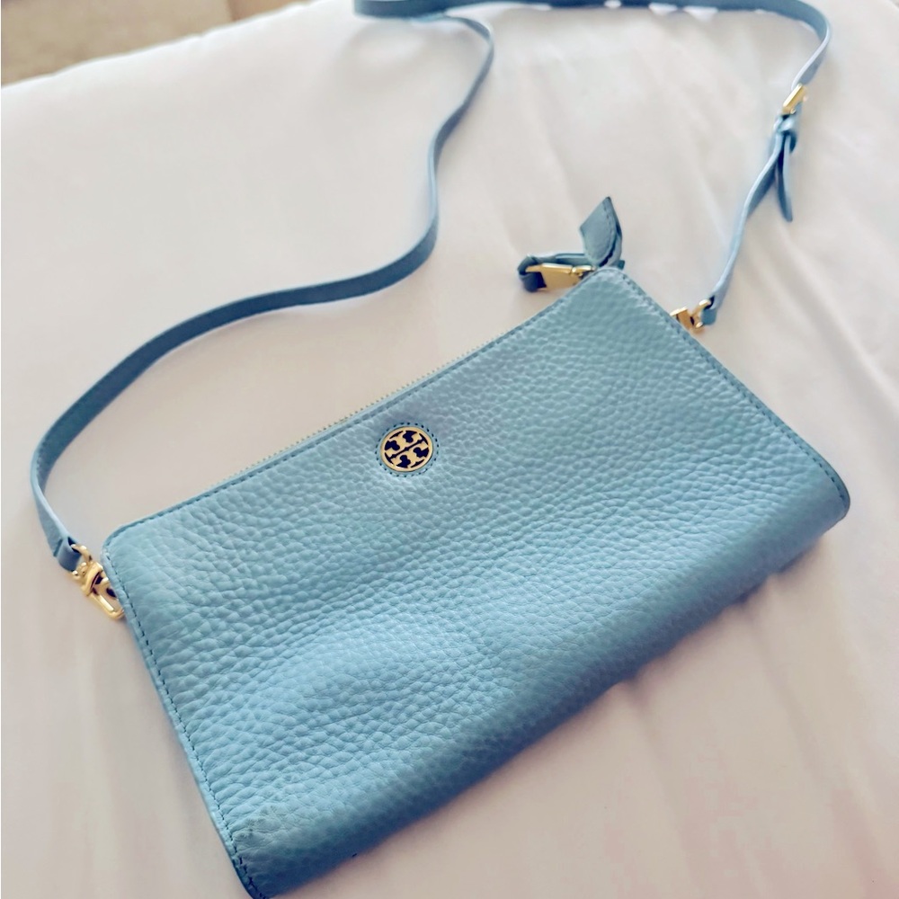Tory Burch Teal Leather Crossbody Bag